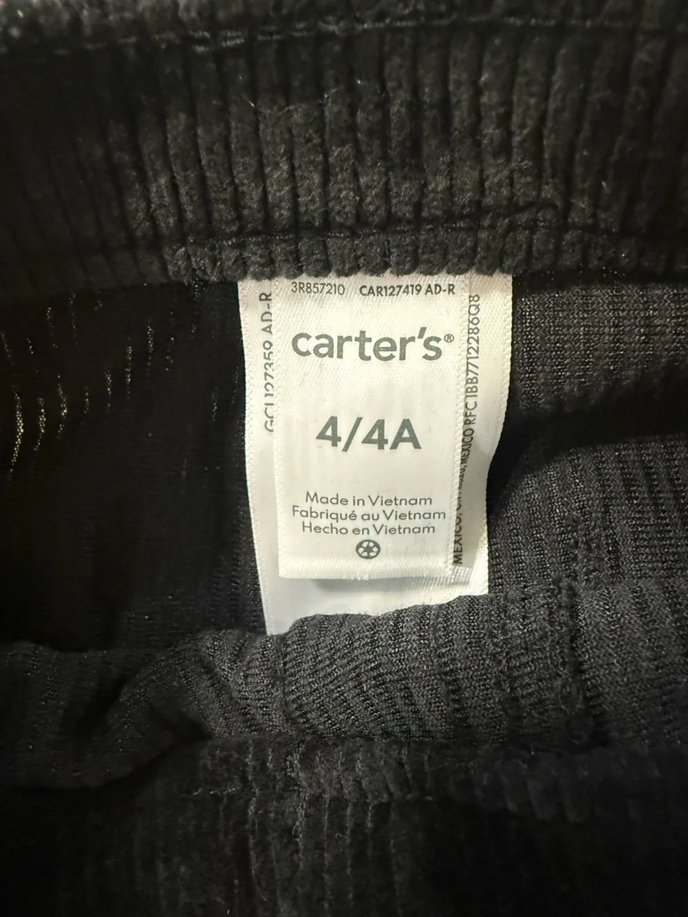 Carter's Girl’s Black Corduroy